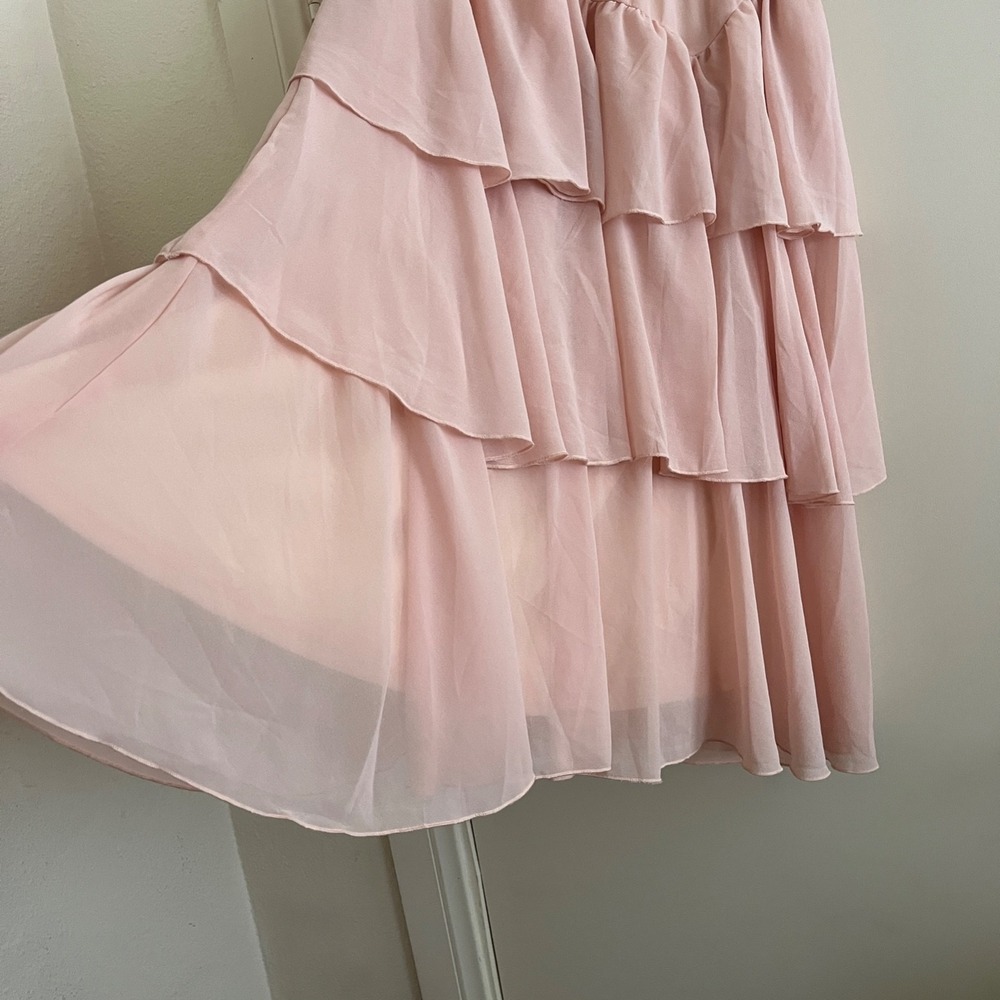 Boohoo Tiered Maxi Skirt 2 Pink Boho Ruffle Romantic Ethereal Fairy Feminine - Picture 6 of 11
